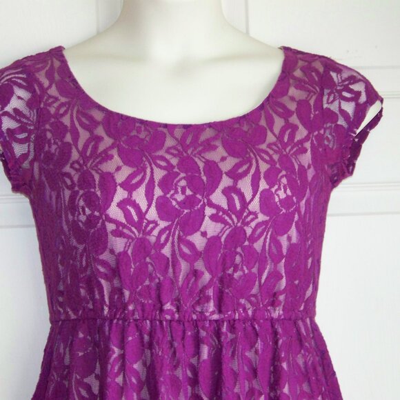 xhilaration fuchsia lace lined dress - Picture 2 of 8